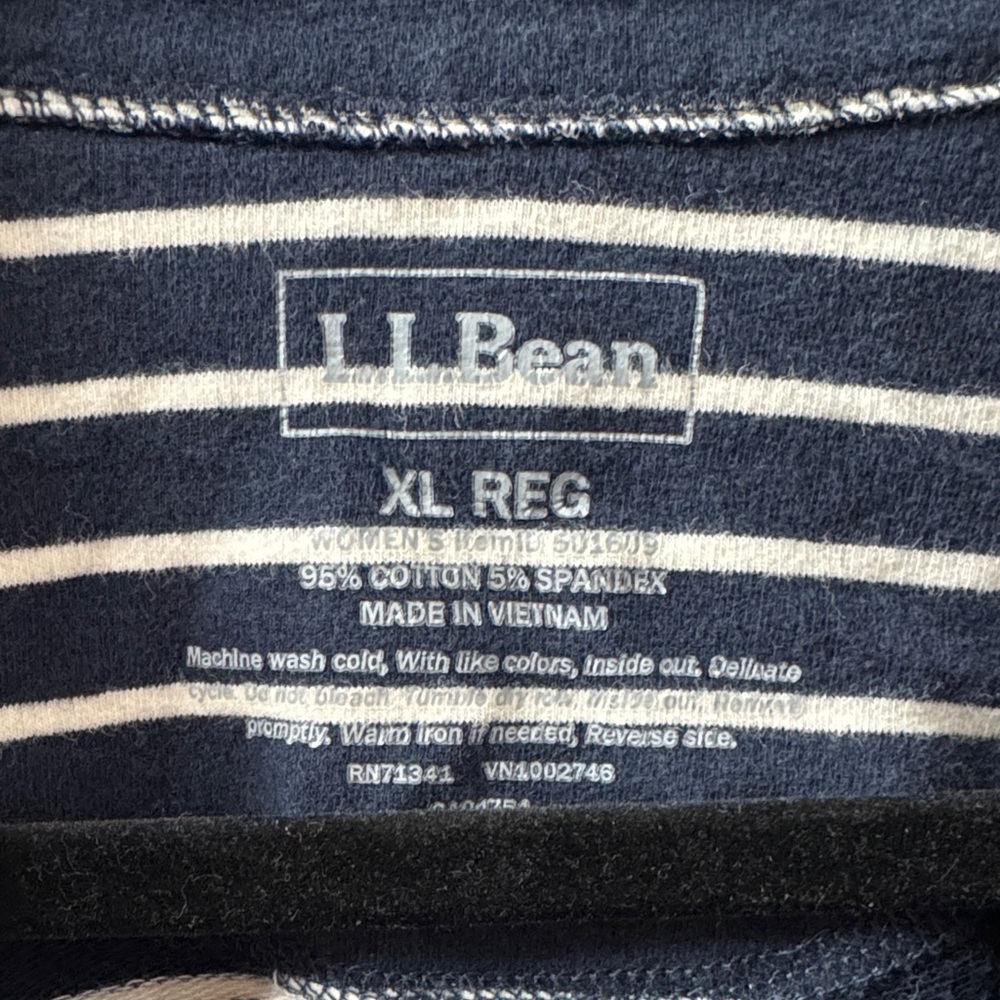 L.L. Bean Blue and White Striped Zip Up - Picture 2 of 5